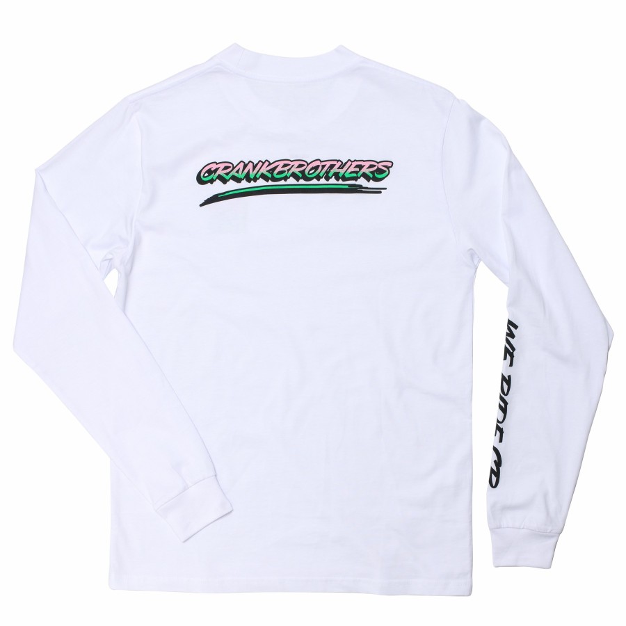 Crank Brothers Herrentextilien | Champions Long Sleeve Tee White