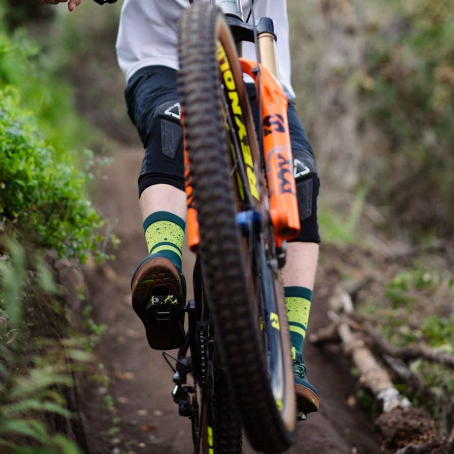 Crank Brothers Socken | Icon Mtb Socks - Petrol/Lime Splatter Lime Green Splatter