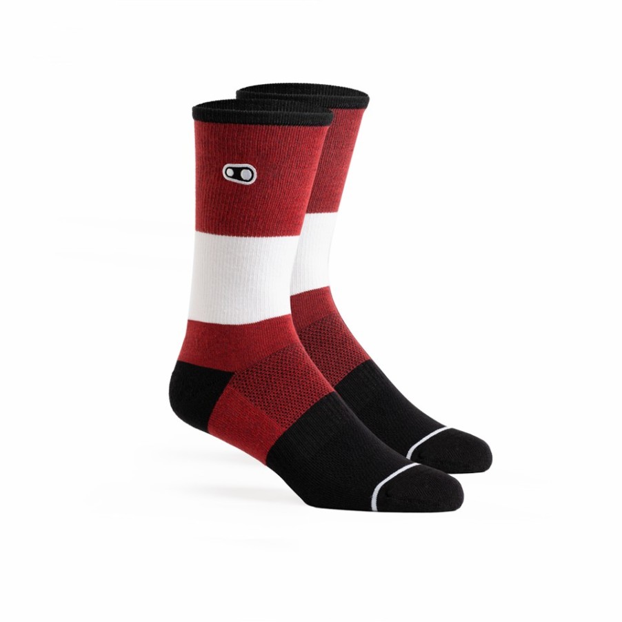 Crank Brothers Socken | Icon Casual Sock - Red/Black/White